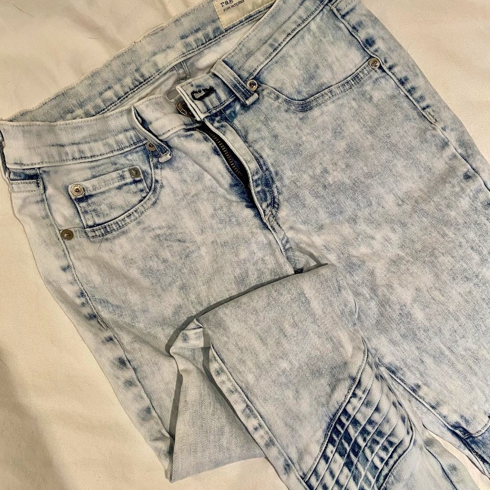 Rag and Bone Acid Wash Moto Jeans for INTERMIX